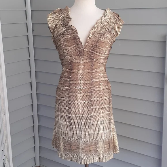 Roberto Cavalli | Dresses | Roberto Cavalli Dress Snake Print Brown |  Poshmark